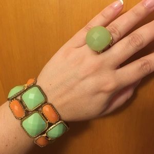Green and Orange Costume Jewelry Set